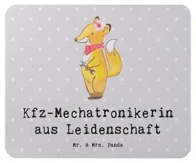 Produktbild von Mr. & Mrs. Panda Mouse Pad Kfz-Mechatronikerin Leidenschaft - Grau Pastell - Geschenk, Gesellenprüfung, Ausbildung, laptop mauspad, Spruch, Meisterin, mousematte, Lustig