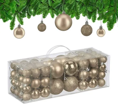 Produktbild von Christbaumkugeln-Set, 76-teilig - Matt, Glänzend, Glitzer
