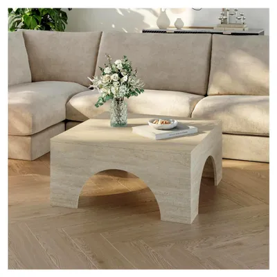 Produktbild von Couchtisch Vivatka Wohnzimmertisch Beistelltisch 80 x 80 x 37 cm quadratisch Kaffeetisch Travertin
