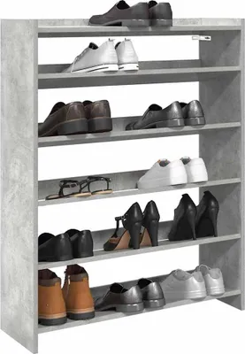 Produktbild von Möbel Schuhregal Betongrau 80x25x100 cm Holzwerkstoff - Schuhregale &45446
