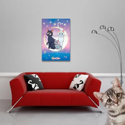 Produktbild von Sailor Moon - Poster - Luna, Artemis & Diana + 2 St Posterleisten Alu 63 cm