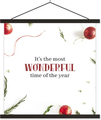 Produktbild von MuchoWow® Textilposter Weihnachten - Winter - Zitat 60x60 cm mit schwarzem Rahmen - Posteraufhänger