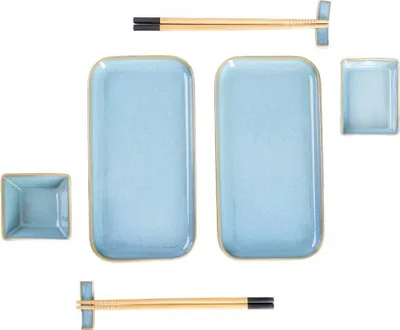 Produktbild von HOMLA OKINAWA Sushi-Set für 2 Personen türkis 7-tlg.