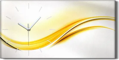 Produktbild von Dekor Leinwand Uhr Wandbilder Geräuschlos 60x30 Abstrakte Wellen Kunst - weiße Hände