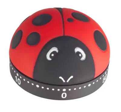 Produktbild von TFA-Dostmann Ladybird, Mechanischer Küchentimer, Schwarz, Rot, 60 min, Kunststoff, 6,1 cm, 38 mm