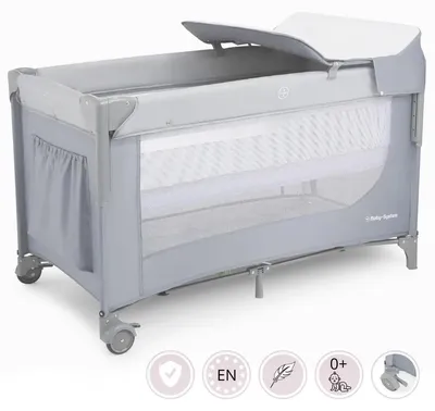 Image de Lit bébé 3 en 1 - Lit d'appoint - Pliable - Lit de voyage avec matelas - Sac de transport - Pour les enfants de 1 à 2 ans