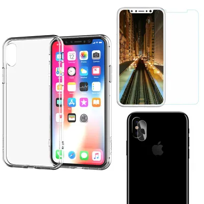 Zdjęcie produktu dla Etui na telefon komórkowy Apple iPhone X Etui na aparat Obiektyw 9H Szkło pancerne przezroczyste