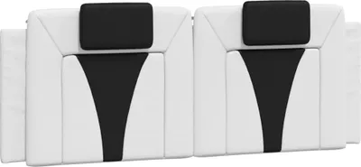 Image de vidaXL Coussin de tête de lit "Viana" blanc et noir 140 cm similicuir