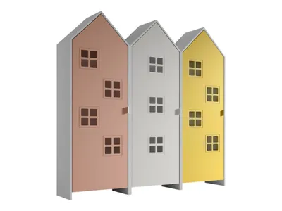 Schrank Casami Bruges 37 x 172,8 x 171,3 cm MDF Rosa Gelb Weiß