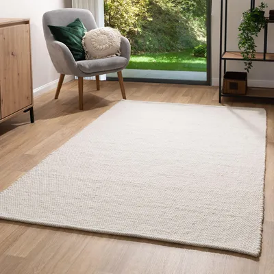 Produktbild von Steffensmeier Handwebteppich Leo | Schurwolle | Wohnzimmer | Natur Hell, handgewebt, Größe: 240x340 cm