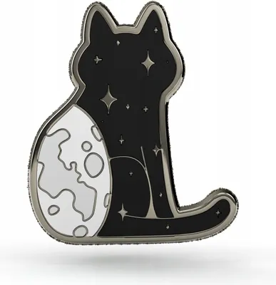 Image de PINETS NightCat Pin's chat avec globe en métal
