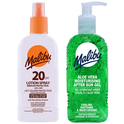 Produktbild von Malibu SPF20 wasserdichtes Spray 200 ml + Aloe -Gel nach der Bräunung von 200 ml