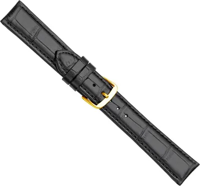 Produktbild von Uhrenarmband Kalbsleder gepolstert schwarz Herzog 20317G, Stegbreite:14mm