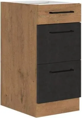 Image de Meuble de cuisine tiroir bas 40 cm ZHILAN - chêne lancelot / matera