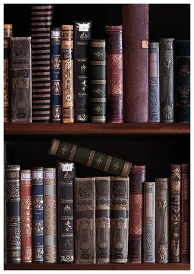 Produktbild von Wallario Premium Glasbild, freischwebende Optik, kräftige Farben, Größe 100 x 70 cm Motiv Bücherregal mit alten Büchern