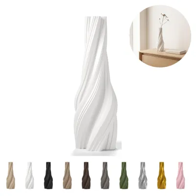 Immagine prodotto di Vaso decorativo ritorto 18,2 cm, a spirale in PLA – Bianco