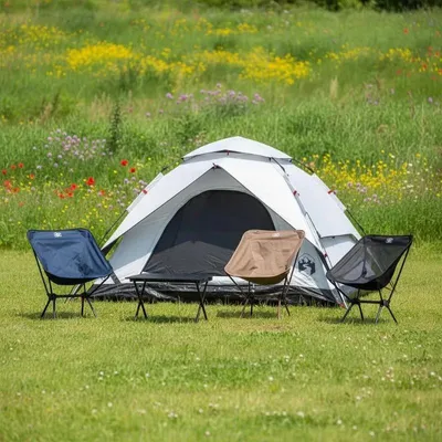 Produktbild von Camping Zelt - Kuppelzelt 4 Personen - Schnellaufbau - Wasserdichtes Polyester - Leicht - Armeegrün