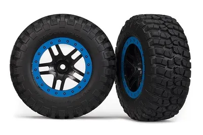 Produktbild von Traxxas T&W, GLUED (SCT SS BLK/Blau BE (2 Stk.)