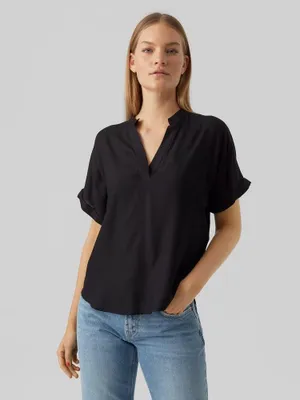 Produktbild von Vero Moda VMBEAUTY Top,10279697,XS, Top (Kleidung), Erwachsener, Weiblich, Schwarz, XS, Kurzärmel