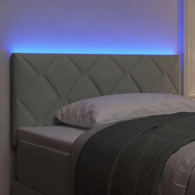 Produktbild von vidaXL LED Kopfteil Hellgrau 90 cm Samt