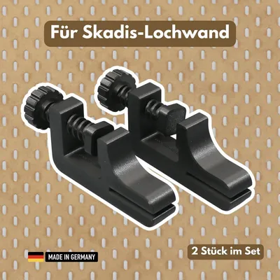 Produktbild von Mobile Tischhalterung für Skadis-Lochwand (2 Stück) Extra Stark Halterung Tischbefestigung
