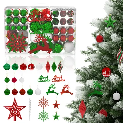 Productafbeelding van TANYEAR Kerstdecoratieset, 108-delig – Kerstboomversiering – Kleurrijk
