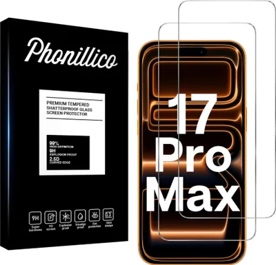 Produktbild von Hartglas für iPhone 17 PRO MAX [2 Stück] Displayschutzfolie Screen Protector Film Anti-Kratzer Glas Resistant Phonillico®