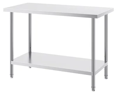 Productafbeelding van Professionele RVS Werktafel - Werkbank - Keukentafel - Werkbank RVS - RVS Werktafel Horeca - 122x61x86 cm