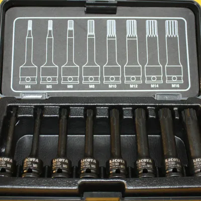 Immagine prodotto di Set Chiavi a Bussola per Avvitatore a Impulsi, 8 Pezzi, M4-M16, Cr-Mo