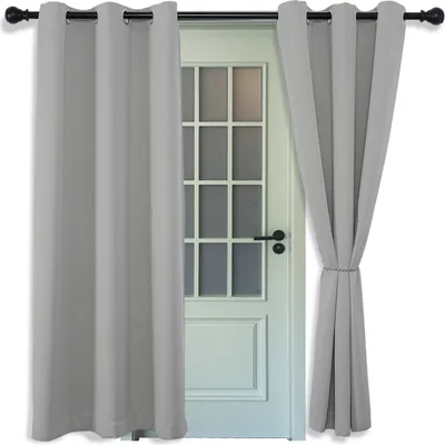 Produktbild von Vorhang Blickdicht Verdunkelungsgardinen mit Ösen 2 Stücke Thermogardine für Wohnzimmer, Schlafzimmer, Hellgrau, 145x140cm(HxB)