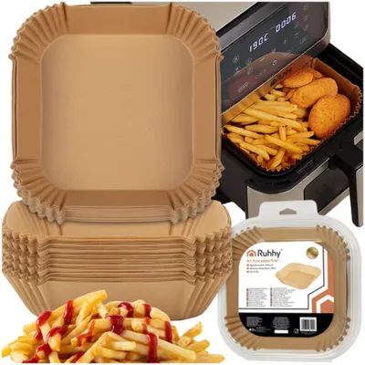 Obrázek produktu pro Papírové vložky do horkovzdušné fritézy 20 × 20 cm RUHHY, 100 ks