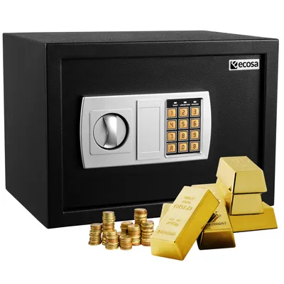 Produktbild von Ecosa Tresor elektronisch Kombinationsschloss Tresor für Zuhause Tresor mit Schlüssel Tresor mit Zahlenschloss Tresor Kinder Hotelsafe Möbeltresor Wandtresor Elektronischer Safe Elektrischer Tresor