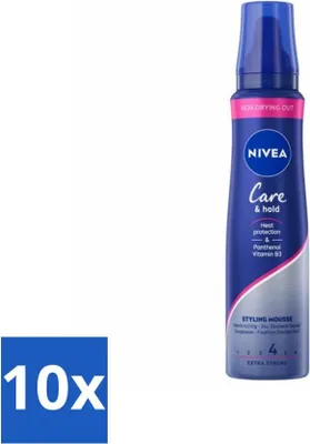 Produktbild von NIVEA Stylingschaum – Pflege & Halt – Hitzeschutz – 150 ml - Vorteilspack - 10 Stücke