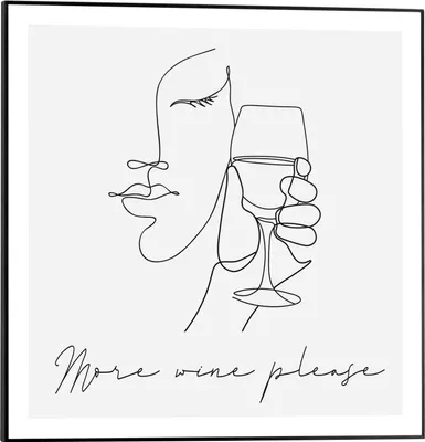 Produktbild von Wandbild - Schwarz - Weiß - 50 x 50 cm - More Wine Please