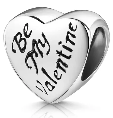 Zdjęcie produktu dla MATERIA by Matthias Wagner Element koralikowy ze srebra próby 925 w kształcie serca „Be My Valentine” do bransoletki z koralików 442