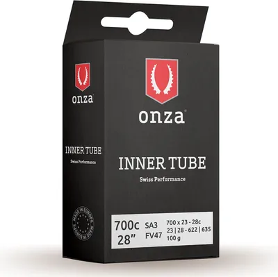 Image de Onza Pneus Tube SA3, 700x23C-28C, 0.9mm, Presta FV47mm, noir, 700C