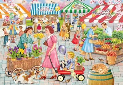 Produktbild von Grafika Puzzle Smallburg Spring Market 1000 Teile Erwachsene