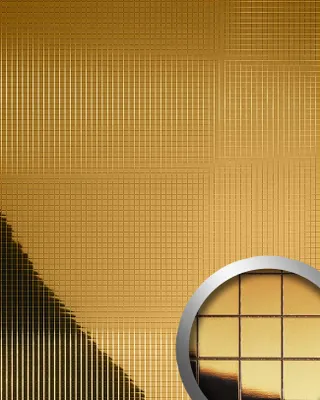Immagine prodotto di Wallface 10581 M-Style design wall panelling pannello accattivante mosaico metallico autoadesivo specchio oro | 0,96 Qm