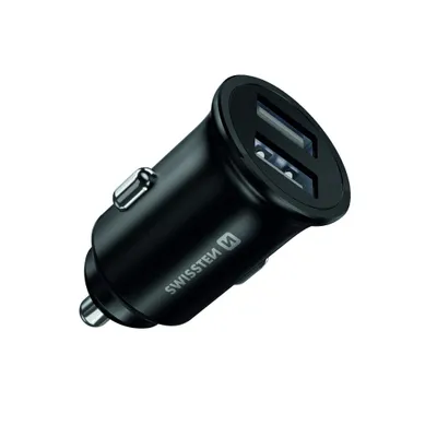 Zdjęcie produktu dla Zasilacz samochodowy SWISSTEN 24W, 2 porty, USB-A