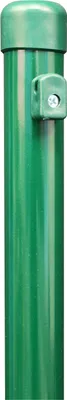 Image de Alberts 613211 Poteau de clôture pour grillage, pour fixation avec douilles à enfoncer dans le sol, phosphaté au zinc, plastifié vert, longueur 1665 mm, Ø de poteau 34 mm