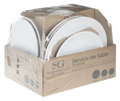 Immagine prodotto di Servizio da tavola in Vetroceramica, set di 18 piatti, bianco