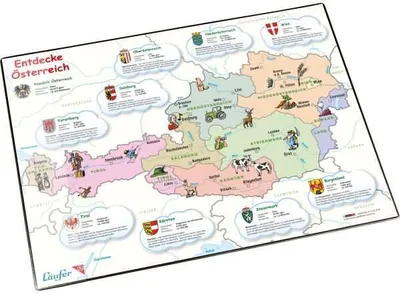 Produktbild von Schreibunterlage 40x53cm Motiv Landkarte Österreich