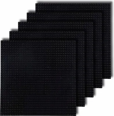 Zdjęcie produktu dla Duże PŁYTKI KONSTRUKCYJNE do klocków typu Standard zestaw kreatywna podstawa, 5 sztuk 32x32 pin czarne