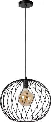 Obrázok produktu pre Kovová závesná lampa Ø40cm čierna DANZA 1xE27 40W Lucide