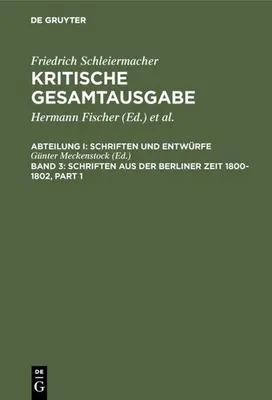Produktbild von Schriften aus der Berliner Zeit 1800-1802