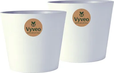 Immagine prodotto di Vyveo - Vaso da fiori Norden - Set da 2 - Grigio chiaro - 17x15