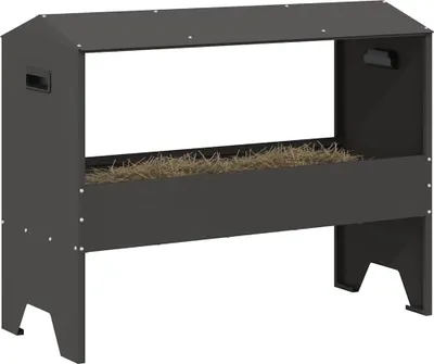 Image de vidaXL Mangeoire pour animaux de ferme Noir 79 x 35 x 62 cm