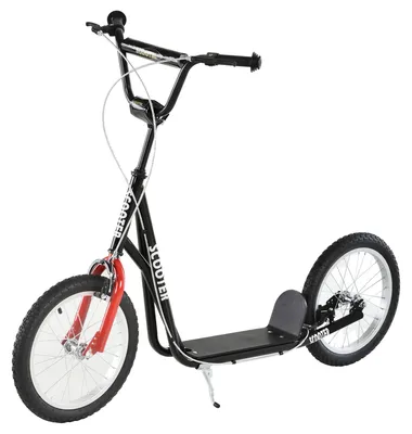 Immagine prodotto di Monopattino per bambini HOMCOM 371-021BK, con freno a mano, nero, 139 x 58 x 90-96 cm - A