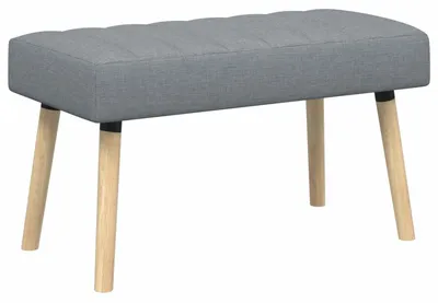 Produktbild von vidaXL Kanalgepolsterte Bank Hellgrau 80 x 40 x 46 cm Stoff