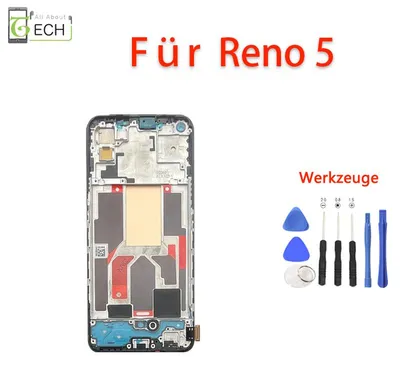 Produktbild von Für Oppo Reno 5 5G CPH2145 LCD Display mit Rahmen Bildschirm Touchscreen
